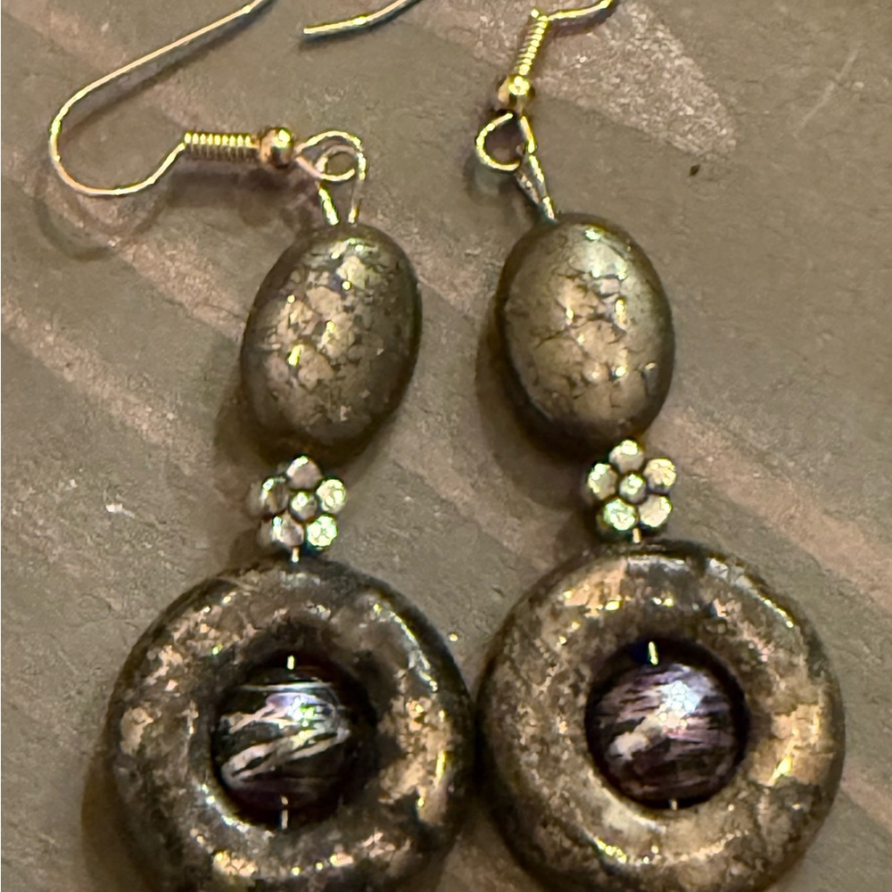 Elegant Gold and Black Dangle Earrings